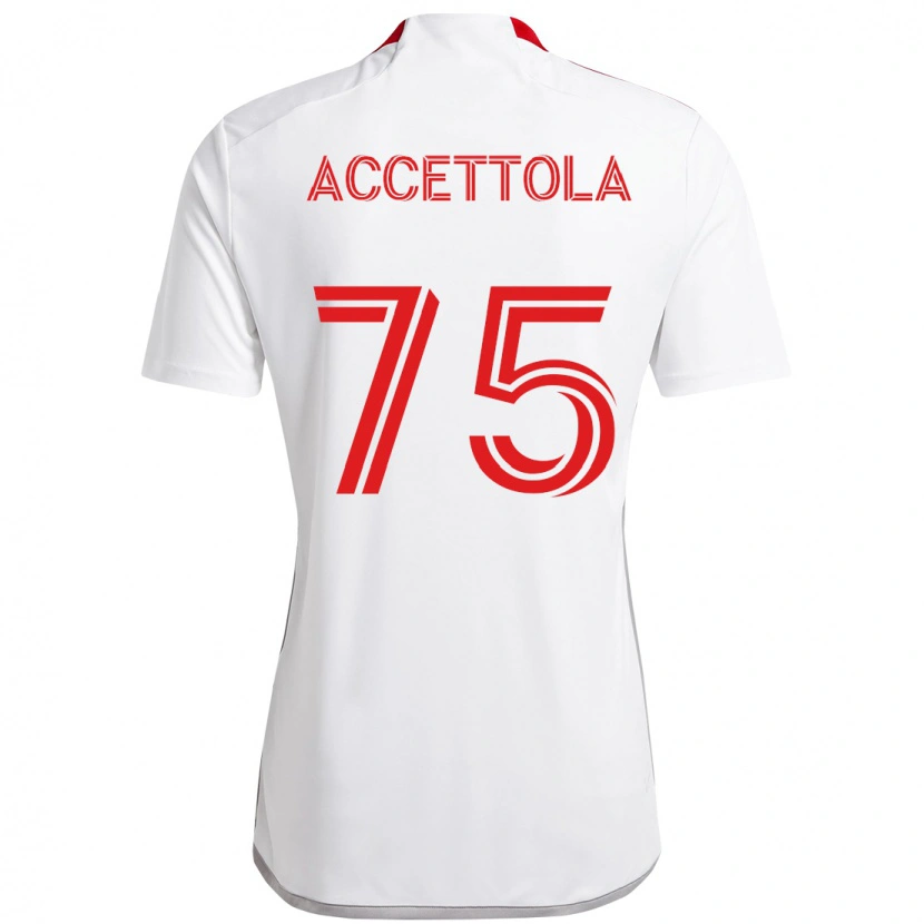 Danxen Kvinder Luca Accettola #75 Rød Hvid Udebane Spillertrøjer 2025/26 Trøje T-Shirt