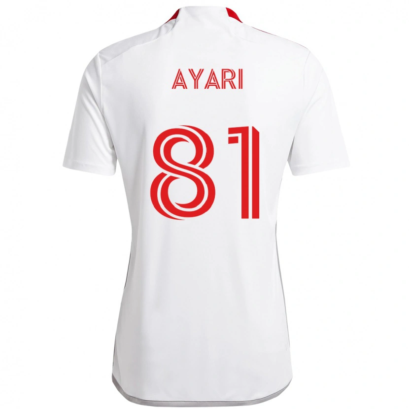 Danxen Kvinder Hassan Ayari #81 Rød Hvid Udebane Spillertrøjer 2025/26 Trøje T-Shirt