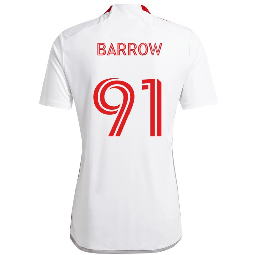 Danxen Kvinder Dékwon Barrow #91 Rød Hvid Udebane Spillertrøjer 2025/26 Trøje T-Shirt