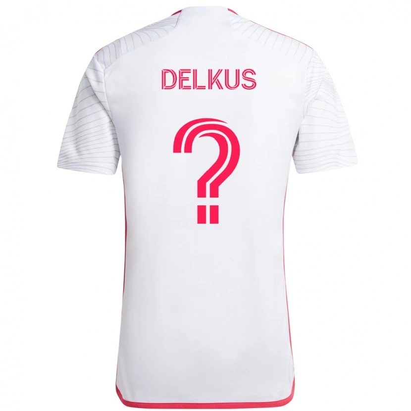 Danxen Kvinder Jackson Delkus #0 Magenta Hvid Udebane Spillertrøjer 2025/26 Trøje T-Shirt