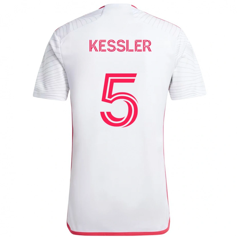 Danxen Kvinder Henry Kessler #5 Magenta Hvid Udebane Spillertrøjer 2025/26 Trøje T-Shirt