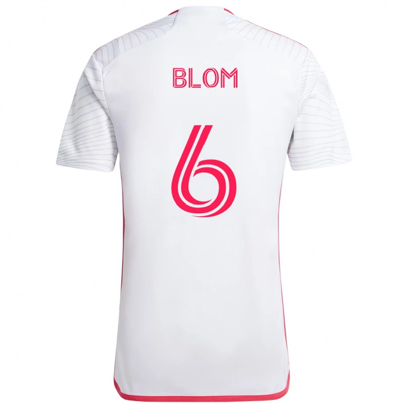 Danxen Kvinder Njabulo Blom #6 Magenta Hvid Udebane Spillertrøjer 2025/26 Trøje T-Shirt