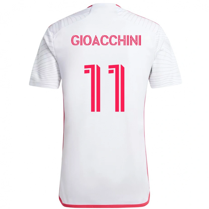 Danxen Kvinder Nicholas Gioacchini #11 Magenta Hvid Udebane Spillertrøjer 2025/26 Trøje T-Shirt