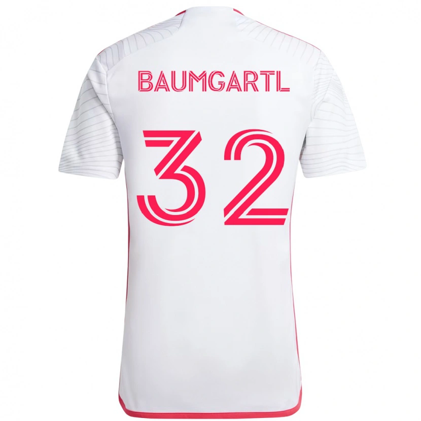Danxen Kvinder Timo Baumgartl #32 Magenta Hvid Udebane Spillertrøjer 2025/26 Trøje T-Shirt