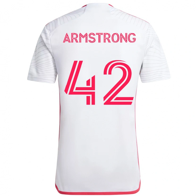 Danxen Kvinder Ezra Armstrong #42 Magenta Hvid Udebane Spillertrøjer 2025/26 Trøje T-Shirt