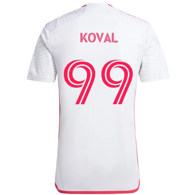 Danxen Kvinder Stanislav Koval #99 Magenta Hvid Udebane Spillertrøjer 2025/26 Trøje T-Shirt
