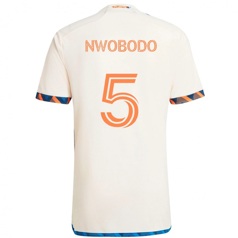 Danxen Kvinder Obinna Nwobodo #5 Mørkeblå Orange Udebane Spillertrøjer 2025/26 Trøje T-Shirt