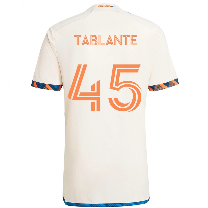 Danxen Kvinder Moises Tablante #45 Mørkeblå Orange Udebane Spillertrøjer 2025/26 Trøje T-Shirt