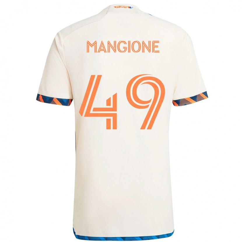 Danxen Kvinder Peter Mangione #49 Mørkeblå Orange Udebane Spillertrøjer 2025/26 Trøje T-Shirt