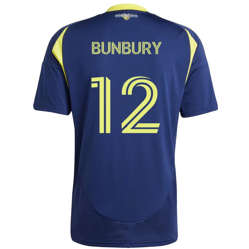 Danxen Kvinder Teal Bunbury #12 Gul Marineblå Udebane Spillertrøjer 2025/26 Trøje T-Shirt