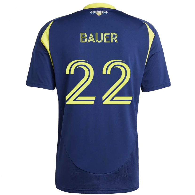 Danxen Kvinder Josh Bauer #22 Gul Marineblå Udebane Spillertrøjer 2025/26 Trøje T-Shirt