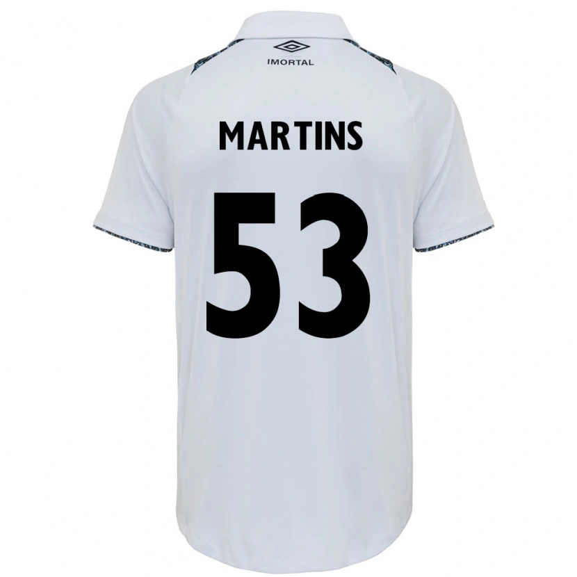 Danxen Kvinder Gustavo Martins #53 Blå Sort Hvid Udebane Spillertrøjer 2025/26 Trøje T-Shirt