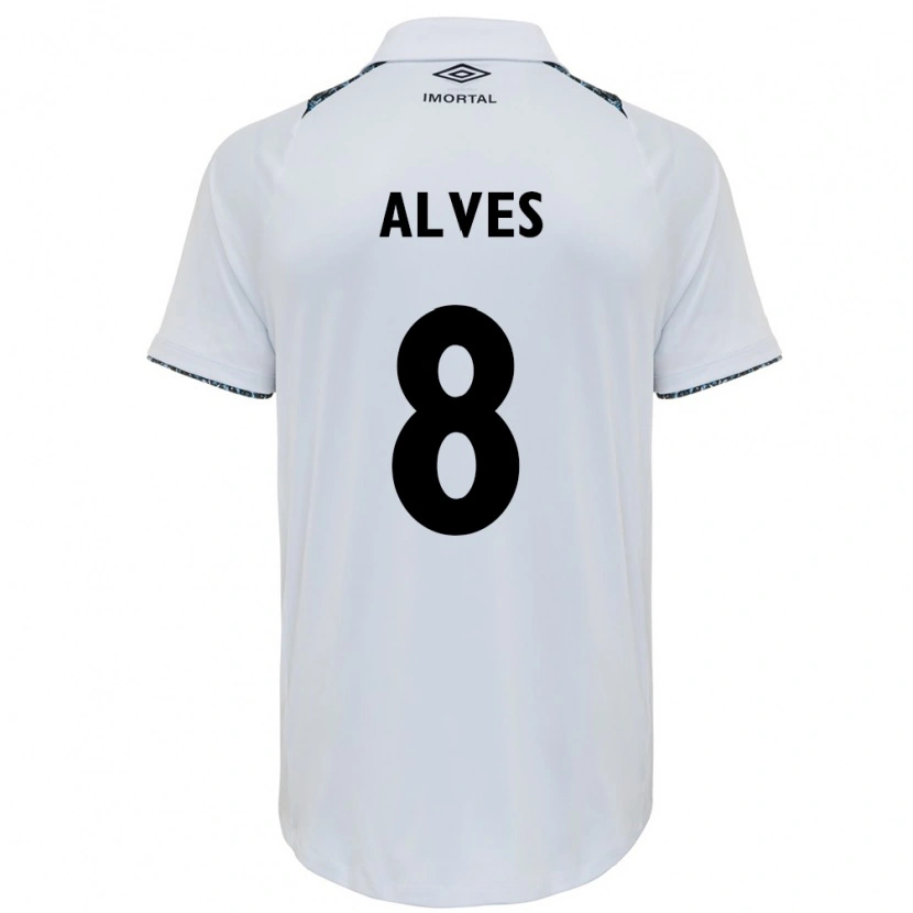 Danxen Kvinder Fernanda Berti Alves #8 Hvid Blå Udebane Spillertrøjer 2025/26 Trøje T-Shirt