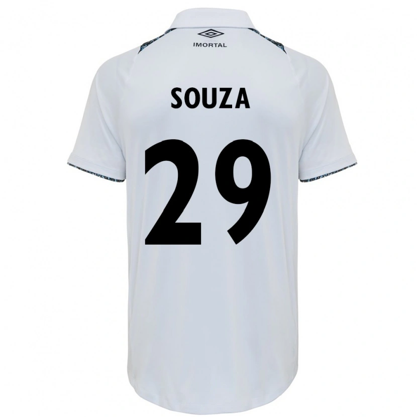 Danxen Kvinder Diego Souza #29 Blå Sort Hvid Udebane Spillertrøjer 2025/26 Trøje T-Shirt