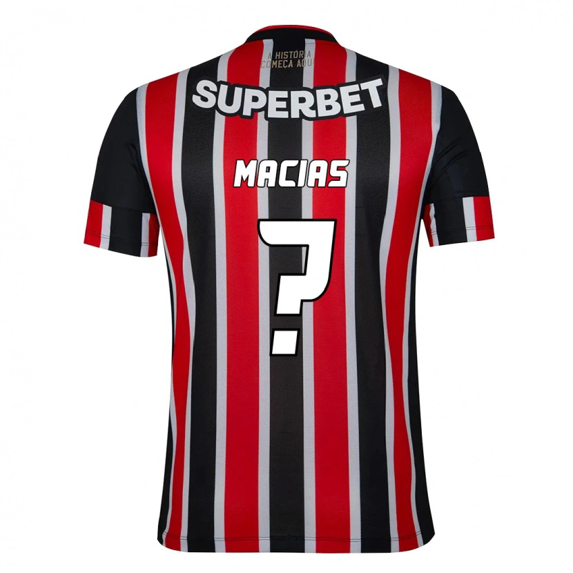 Danxen Kvinder Juan Macías #0 Rød Sort Hvid Udebane Spillertrøjer 2025/26 Trøje T-Shirt