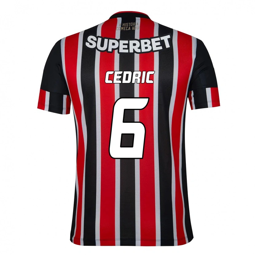 Danxen Kvinder Cédric Soares #6 Rød Sort Hvid Udebane Spillertrøjer 2025/26 Trøje T-Shirt