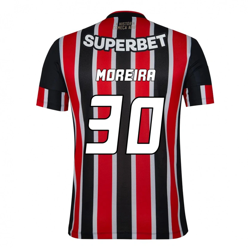 Danxen Kvinder João Moreira #30 Rød Sort Hvid Udebane Spillertrøjer 2025/26 Trøje T-Shirt