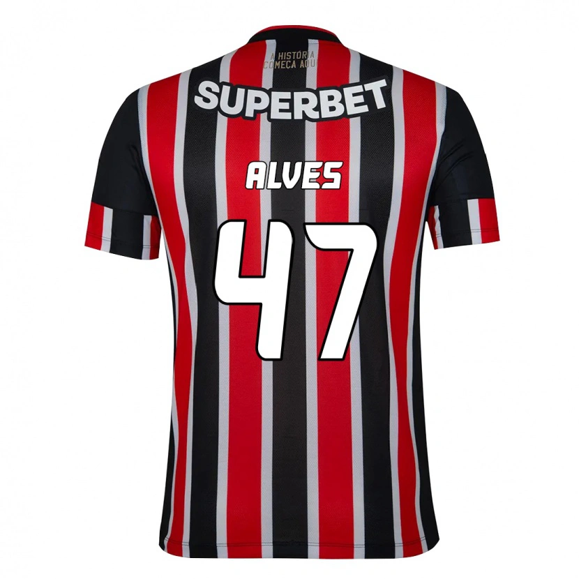 Danxen Kvinder Matheus Alves #47 Rød Sort Hvid Udebane Spillertrøjer 2025/26 Trøje T-Shirt
