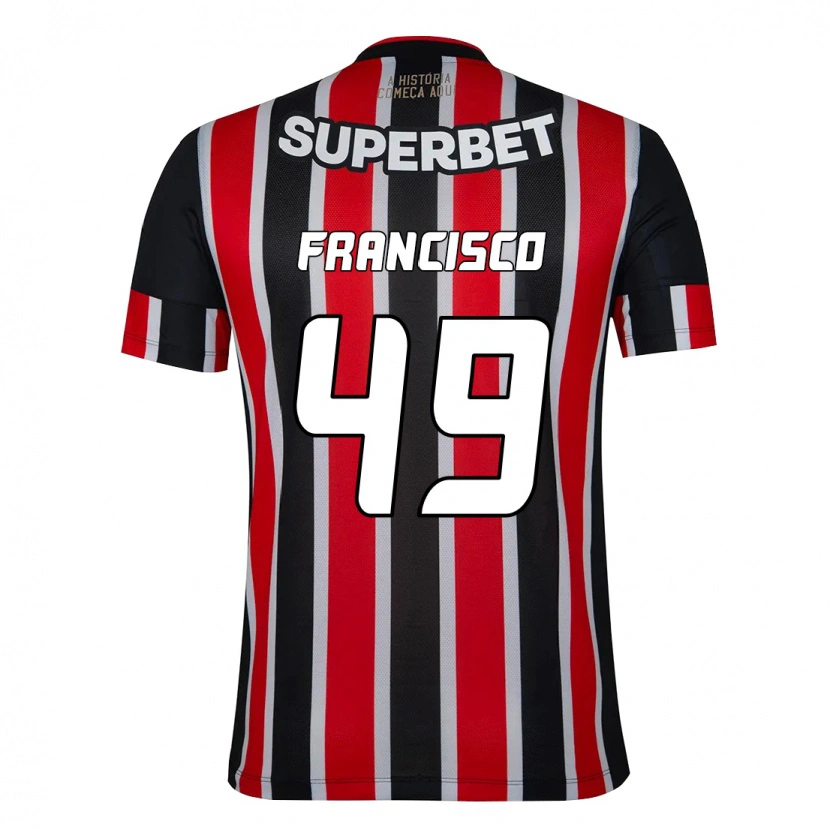 Danxen Kvinder Ryan Francisco #49 Rød Sort Hvid Udebane Spillertrøjer 2025/26 Trøje T-Shirt
