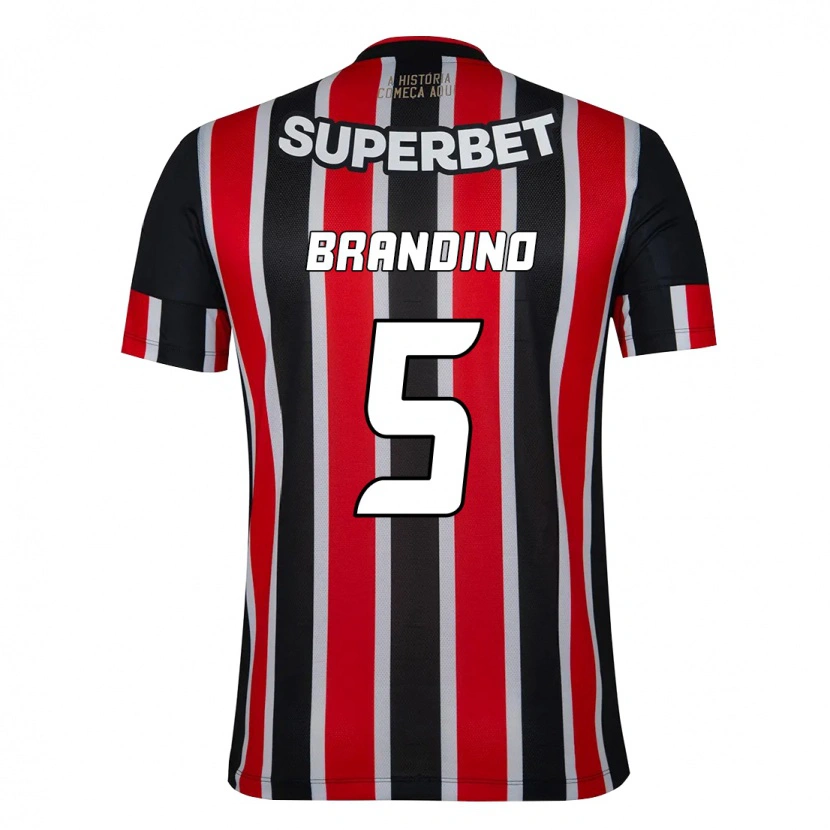 Danxen Kvinder Kika Brandino #5 Rød Sort Hvid Udebane Spillertrøjer 2025/26 Trøje T-Shirt