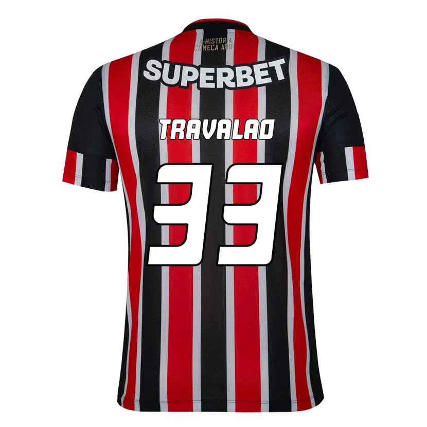Danxen Kvinder Rafa Travalão #33 Rød Sort Hvid Udebane Spillertrøjer 2025/26 Trøje T-Shirt