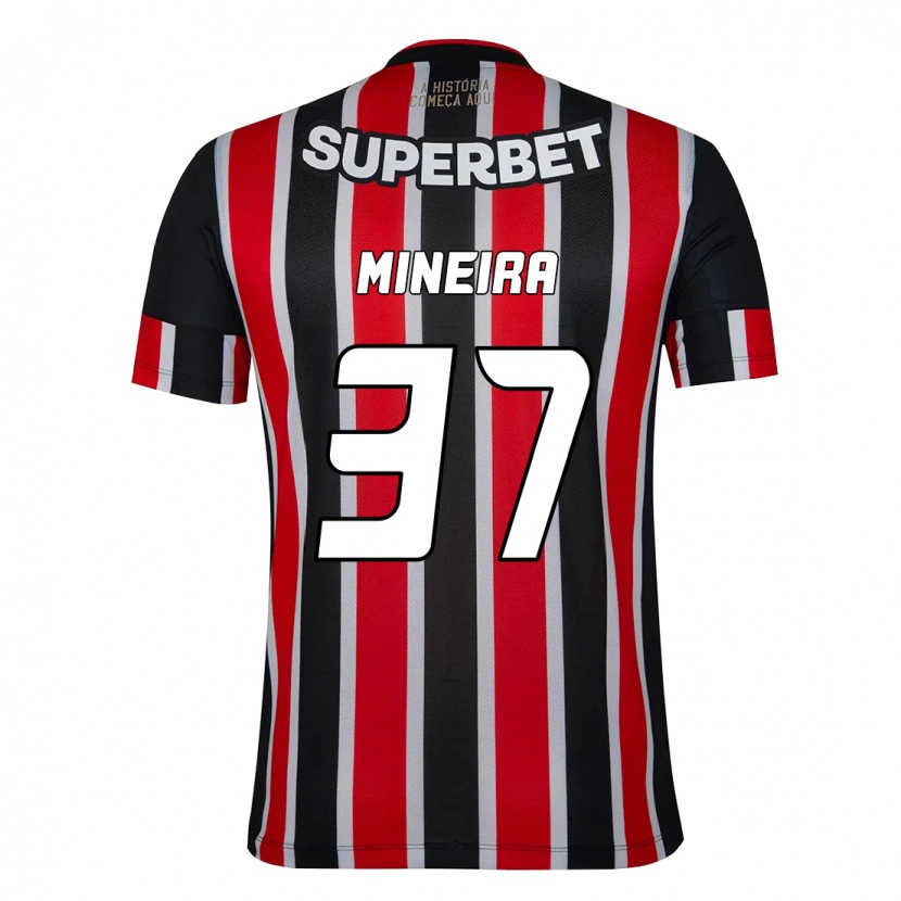 Danxen Kvinder Rafa Mineira #37 Rød Sort Hvid Udebane Spillertrøjer 2025/26 Trøje T-Shirt