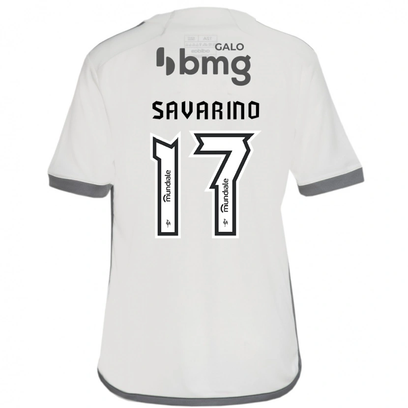 Danxen Kvinder Jefferson Savarino #17 Hvid Sort Udebane Spillertrøjer 2025/26 Trøje T-Shirt