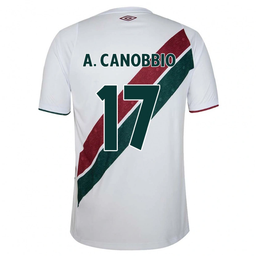 Danxen Kvinder Agustín Canobbio #17 Grøn Maroon Hvid Udebane Spillertrøjer 2025/26 Trøje T-Shirt