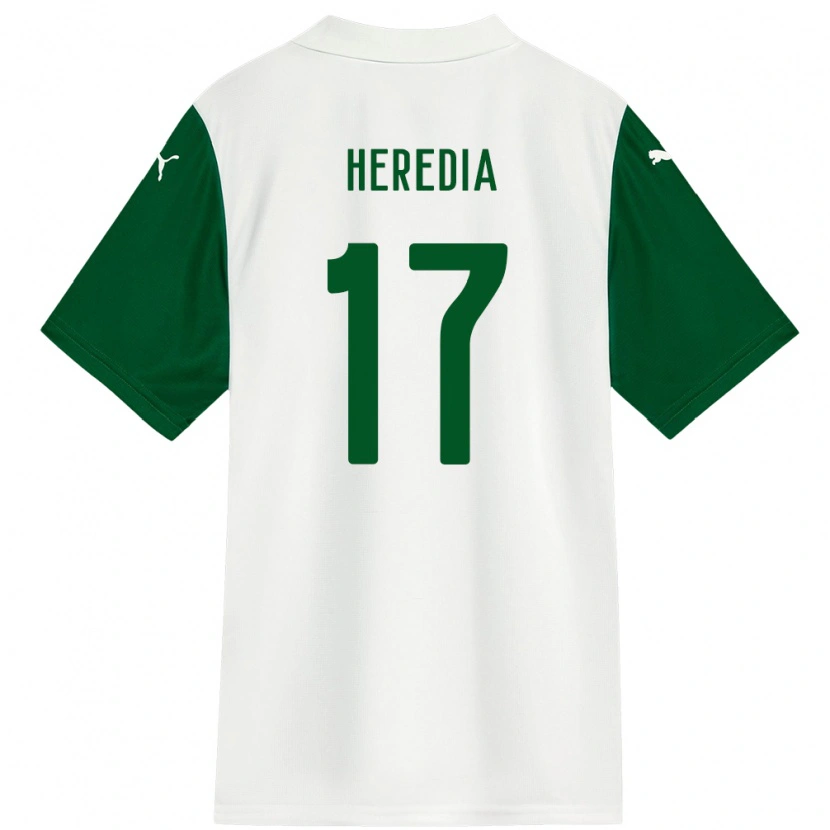 Danxen Kvinder Jesus Heredia #17 Grøn Hvid Udebane Spillertrøjer 2025/26 Trøje T-Shirt