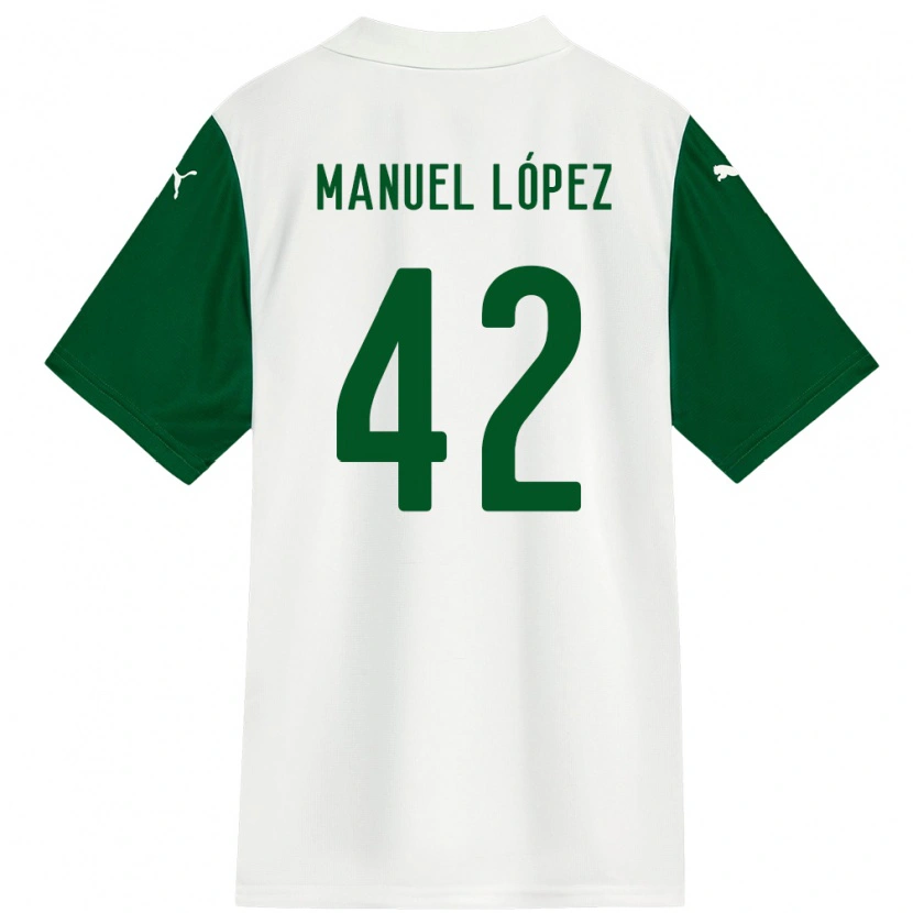 Danxen Kvinder José Manuel López #42 Grøn Hvid Udebane Spillertrøjer 2025/26 Trøje T-Shirt
