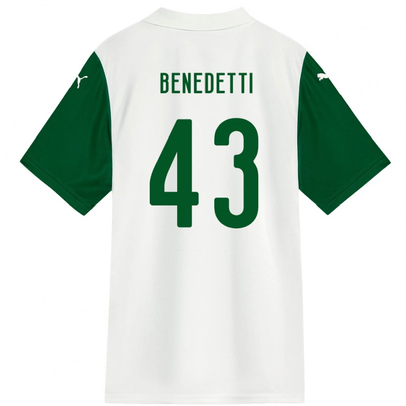 Danxen Kvinder Luis Benedetti #43 Grøn Hvid Udebane Spillertrøjer 2025/26 Trøje T-Shirt