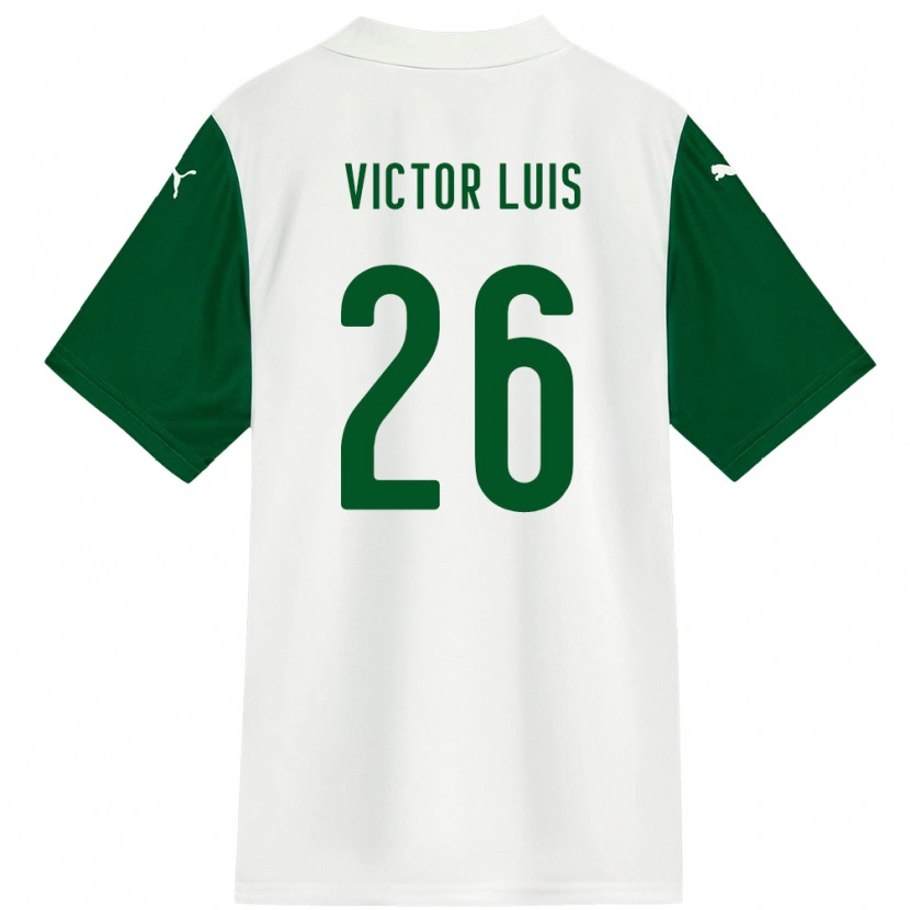Danxen Kvinder Victor Luis #26 Grøn Hvid Udebane Spillertrøjer 2025/26 Trøje T-Shirt