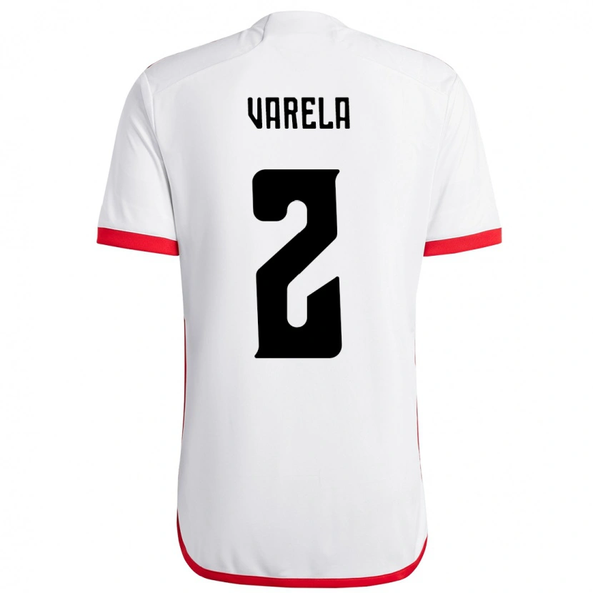 Danxen Kvinder Guillermo Varela #2 Rød Sort Udebane Spillertrøjer 2025/26 Trøje T-Shirt