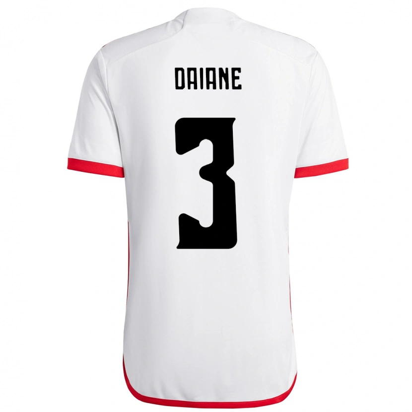 Danxen Kvinder Daiane #3 Rød Sort Udebane Spillertrøjer 2025/26 Trøje T-Shirt