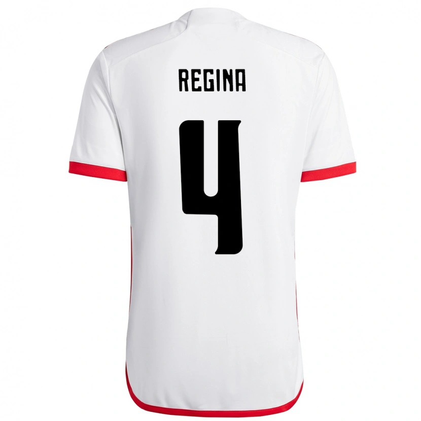 Danxen Kvinder Thaís Regina #4 Rød Sort Udebane Spillertrøjer 2025/26 Trøje T-Shirt