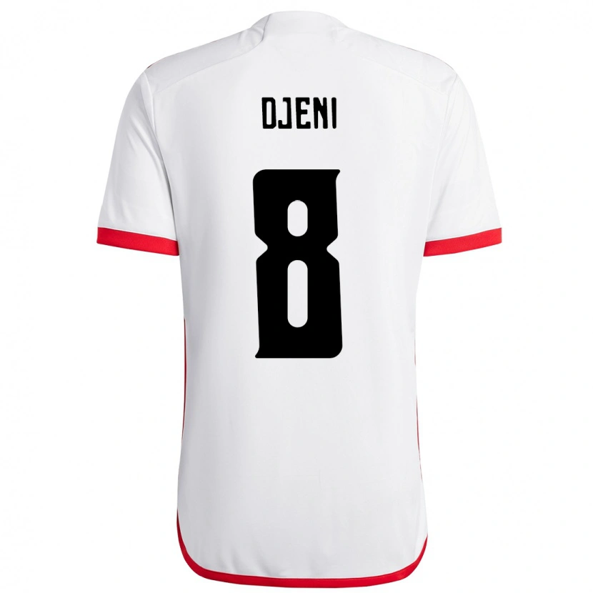 Danxen Kvinder Djeni #8 Rød Sort Udebane Spillertrøjer 2025/26 Trøje T-Shirt