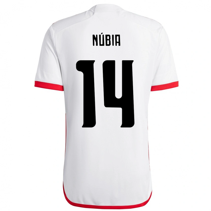 Danxen Kvinder Núbia #14 Rød Sort Udebane Spillertrøjer 2025/26 Trøje T-Shirt