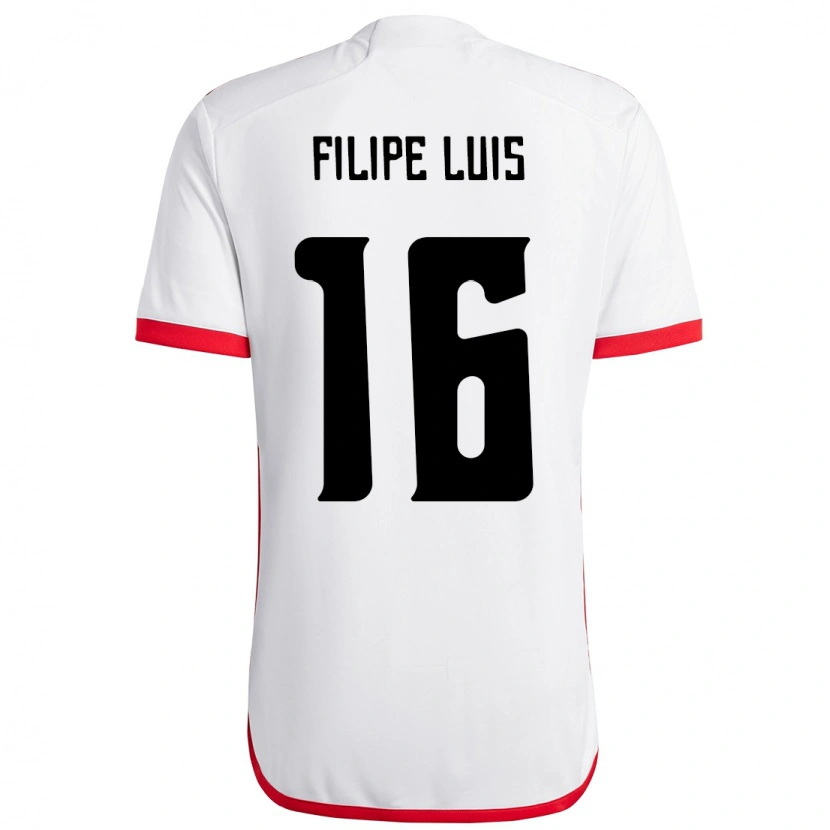 Danxen Kvinder Filipe Luis #16 Rød Sort Udebane Spillertrøjer 2025/26 Trøje T-Shirt