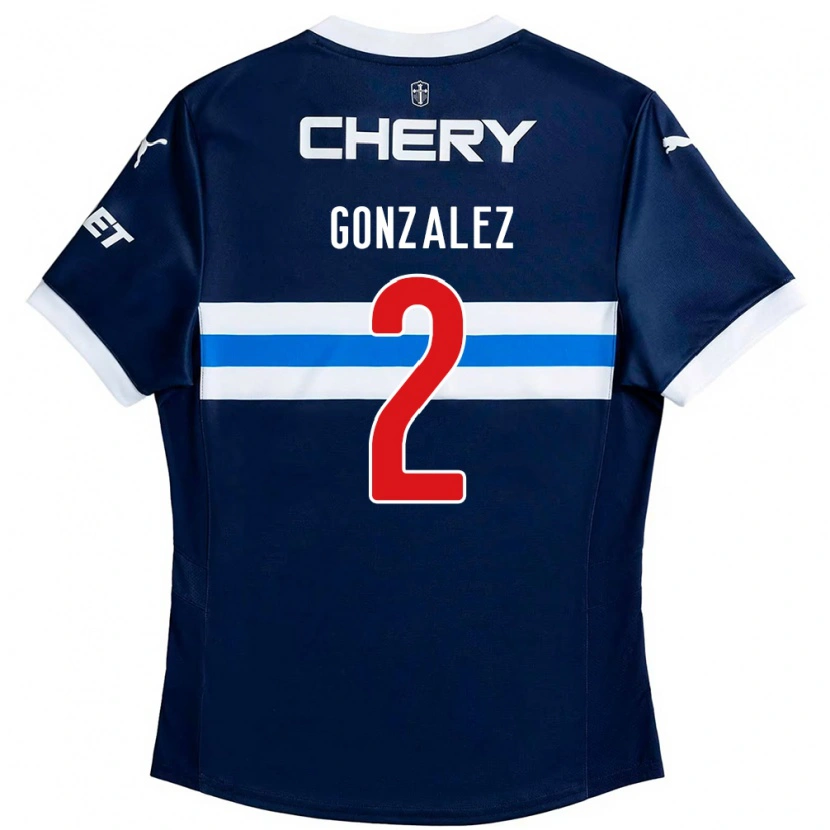 Danxen Kvinder Daniel González #2 Sort Blå Udebane Spillertrøjer 2025/26 Trøje T-Shirt