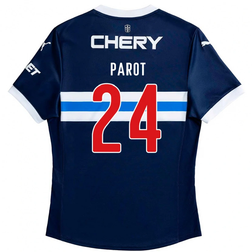 Danxen Kvinder Alfonso Parot #24 Sort Blå Udebane Spillertrøjer 2025/26 Trøje T-Shirt