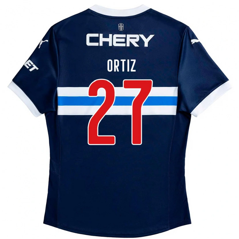 Danxen Kvinder Jorge Ortiz #27 Sort Blå Udebane Spillertrøjer 2025/26 Trøje T-Shirt