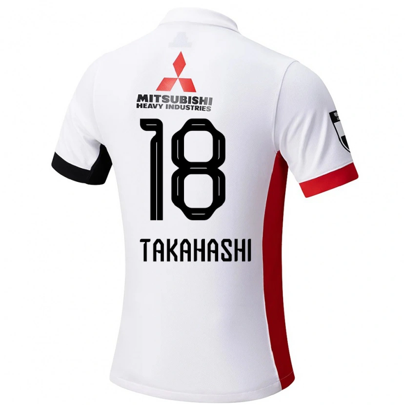 Danxen Kvinder Toshiki Takahashi #18 Rød Hvid Udebane Spillertrøjer 2025/26 Trøje T-Shirt