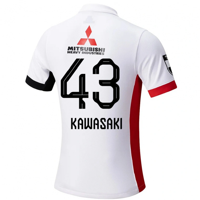 Danxen Kvinder Atsushi Kawasaki #43 Rød Hvid Udebane Spillertrøjer 2025/26 Trøje T-Shirt
