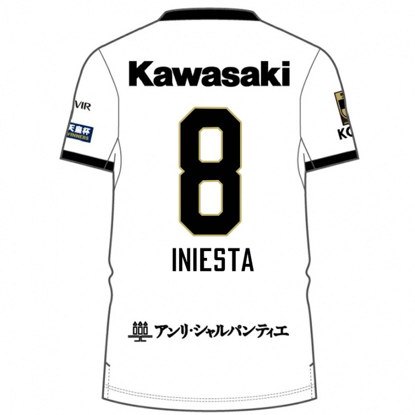Danxen Kvinder Andres Iniesta #8 Burgundy Sort Udebane Spillertrøjer 2025/26 Trøje T-Shirt
