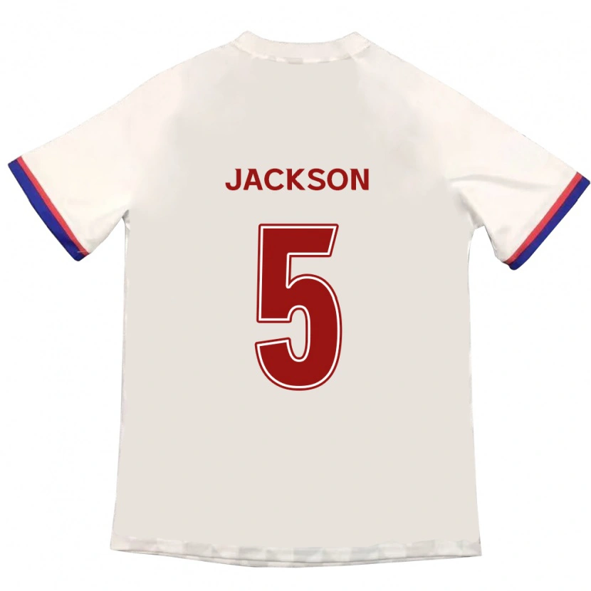 Danxen Kvinder Lachlan Jackson #5 Royal Blå Rød Udebane Spillertrøjer 2025/26 Trøje T-Shirt