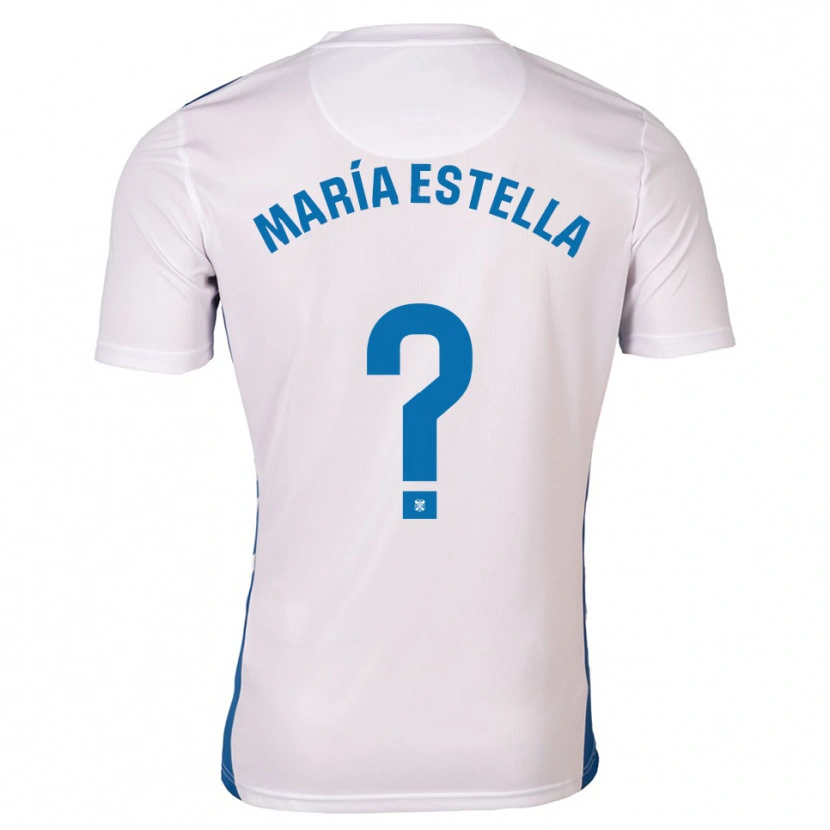 Danxen Kvinder María Estella Del Valle #0 Hvid Blå Hjemmebane Spillertrøjer 2025/26 Trøje T-Shirt