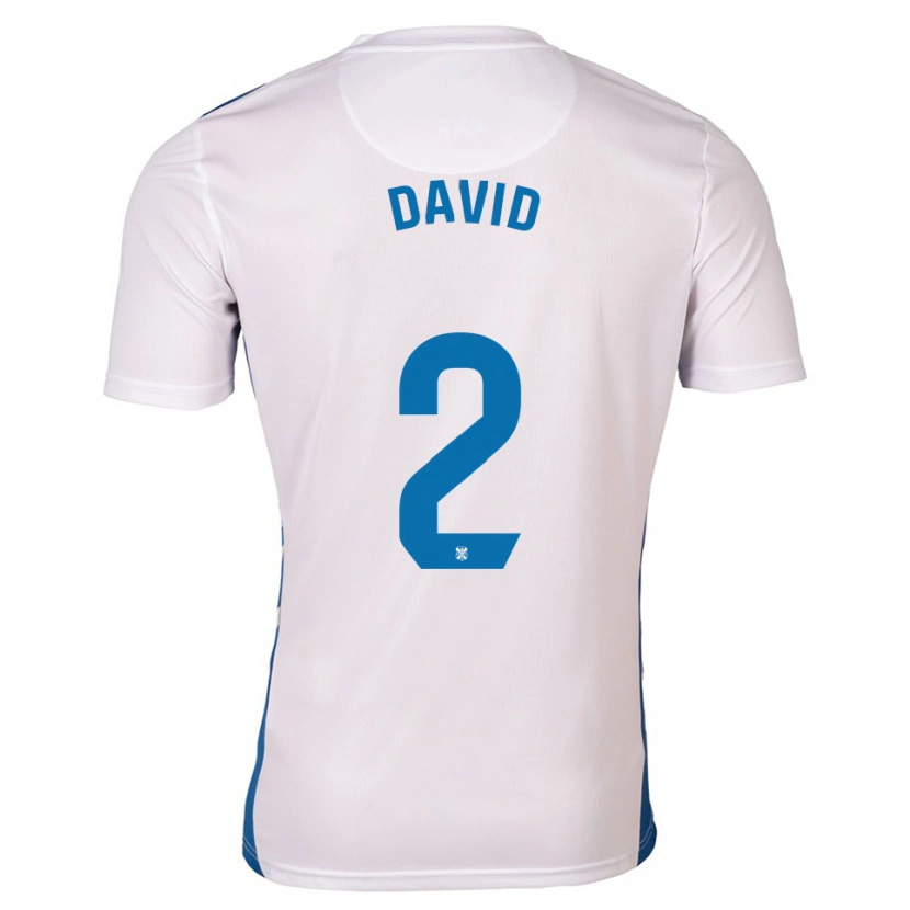 Danxen Kvinder David Rodríguez #2 Hvid Blå Hjemmebane Spillertrøjer 2025/26 Trøje T-Shirt