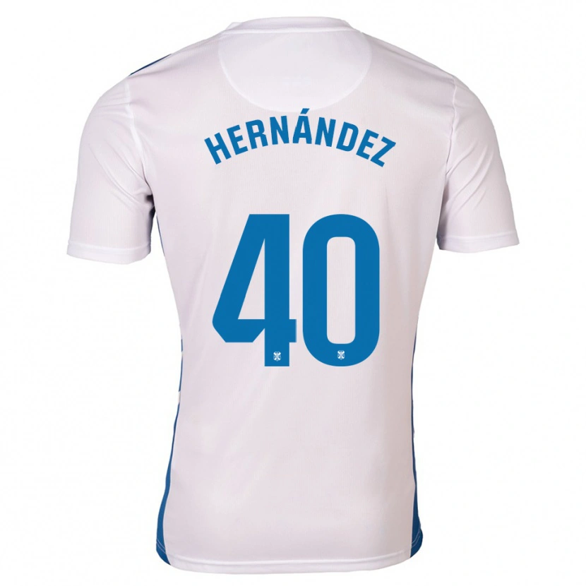 Danxen Kvinder Christian Hernández #40 Hvid Blå Hjemmebane Spillertrøjer 2025/26 Trøje T-Shirt