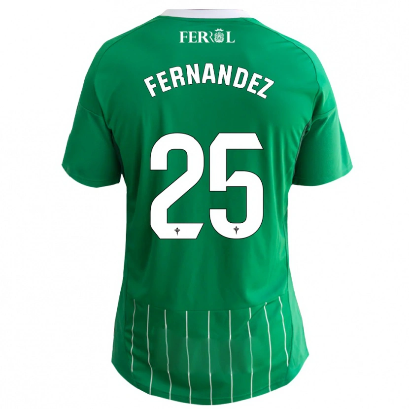 Danxen Kvinder César Fernández #25 Grøn Hvid Hjemmebane Spillertrøjer 2025/26 Trøje T-Shirt
