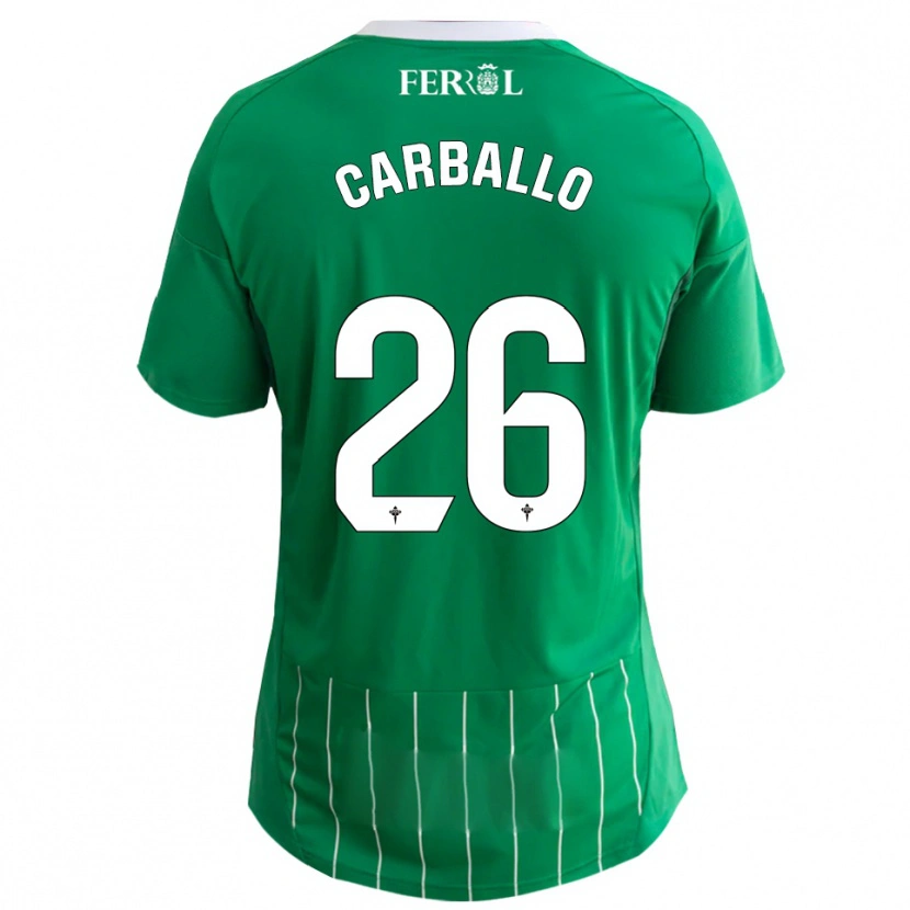 Danxen Kvinder David Carballo #26 Grøn Hvid Hjemmebane Spillertrøjer 2025/26 Trøje T-Shirt
